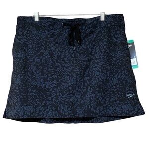 Speedo Woven Skort Women’s X-Large Black UPF50+ Tennis Pickleball Swimming NWT
